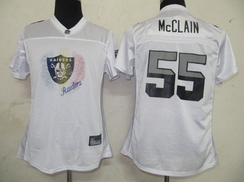Raiders #55 Rolando Mcclain White 2011 Women's Fem Fan NFL Jersey